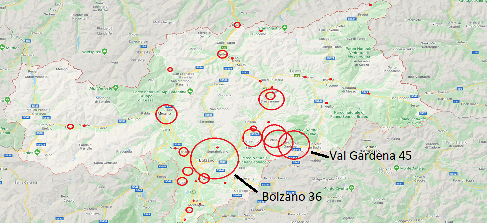 In Val Gardena più contagi che a Bolzano